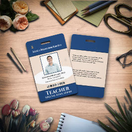 Crachá Nome da foto do funcionário Código do Bar de logot