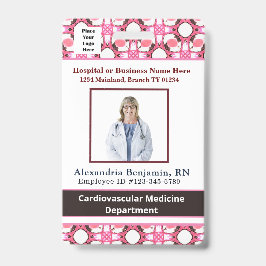 Crachá Nome da foto do funcionário Código do Bar ID do lo