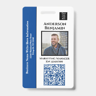 Crachá Nome da Foto do Funcionário Código QR Código de Ba