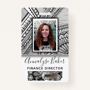 Crachá Nome da Foto do Funcionário da Tatuagem Tribal Pre