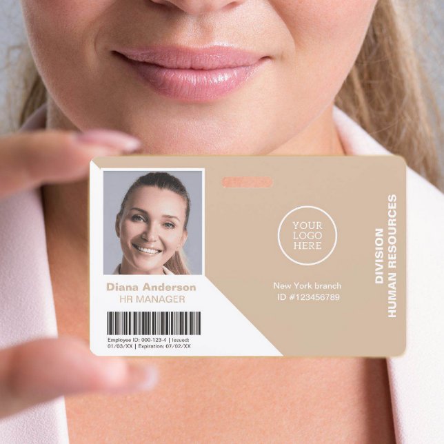 Crachá Nome da Foto do Funcionário Logotipo da Empresa Có (Criador carregado)