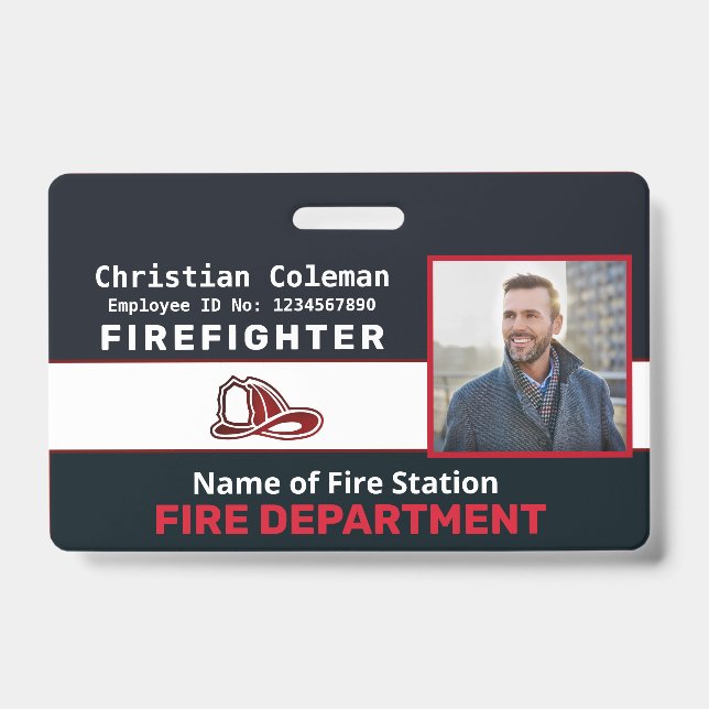 Crachá Nome da foto personalizada do funcionário ID da pl (Frente)