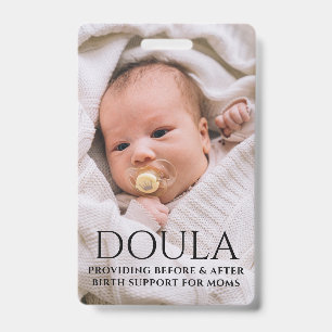 Crachá Nome de Apoio de Foto de Nascimento de Doula