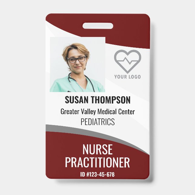 Crachá Nome de etiqueta de Funcionários do Hospital de ID (Frente)