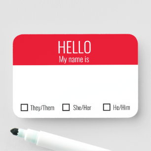 Crachá nome de etiqueta Incluindo Escolha Pronoun