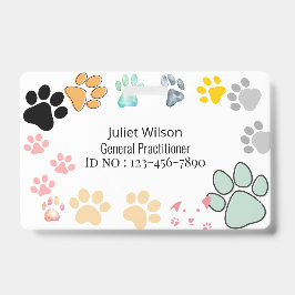 Crachá nome de etiqueta médico veterinário assistente cra