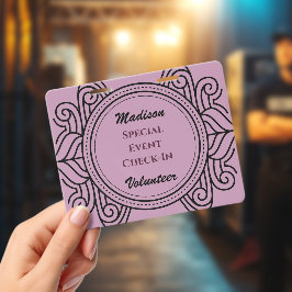 Crachá Nome de Evento Especial de Voluntário Elegante Per