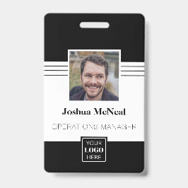 Crachá Nome de Foto do Funcionário Elegante Profissional