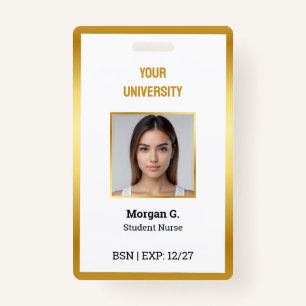 Crachá Nome de Fotografia Personalizada da Enfermeira BSN