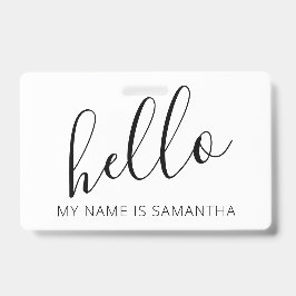 Crachá Nome de saudação moderno personalizado