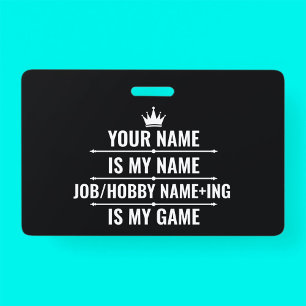 Crachá Nome de Trabalho e Hobby Engraçado Personalizado