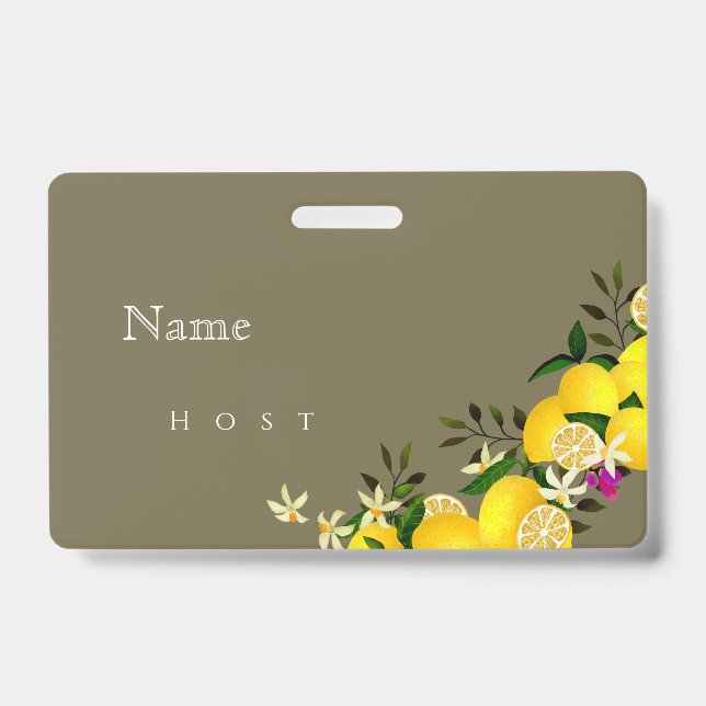 Crachá Nome do Aniversário do Lemon Squeeze (Frente)