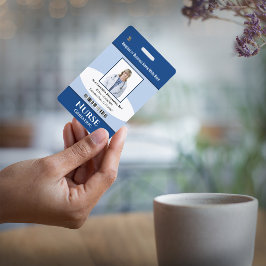 Crachá Nome do Código do Bar do logotipo de foto do funci