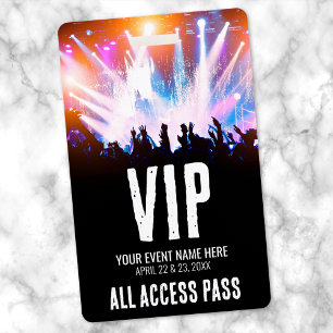 Crachá Nome do Concerto Acesso Total VIP