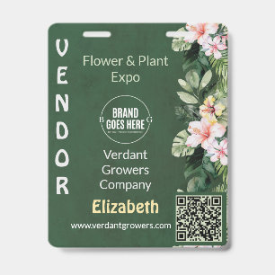 Crachá Nome do Evento da Feira de Flores Personalizadas