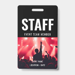 Crachá Nome do Evento ou Concerto Personalizado da Equipe