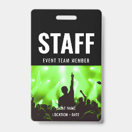 Crachá Nome do Evento ou Concerto Personalizado da Equipe