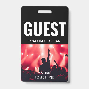 Crachá Nome do Evento ou Concerto Personalizado do Convid