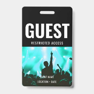 Crachá Nome do Evento ou Concerto Personalizado do Convid