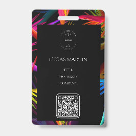 Crachá Nome do Funcionário da Base Preta Colorida