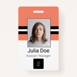 Crachá Nome do funcionário personalizado, foto, código do