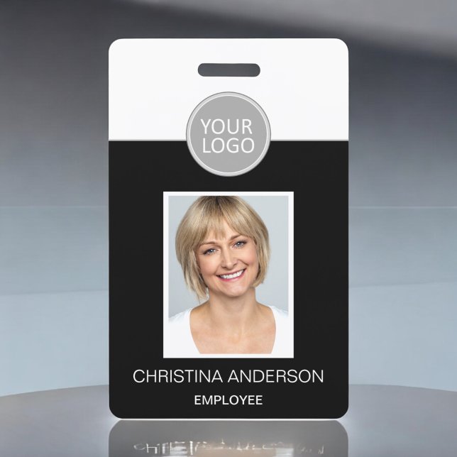 Crachá Nome do funcionário personalizado Logotipo Fotogra (Criador carregado)
