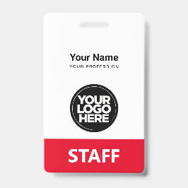 Crachá Nome do funcionário vermelho Etiqueta do Funcionar