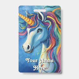 Crachá nome do host de aniversário unicorn
