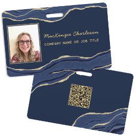 Crachá Nome do ID da Foto do Código QR do Geodo de Ágata
