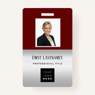 Crachá Nome do logotipo Código de barras do funcionário M