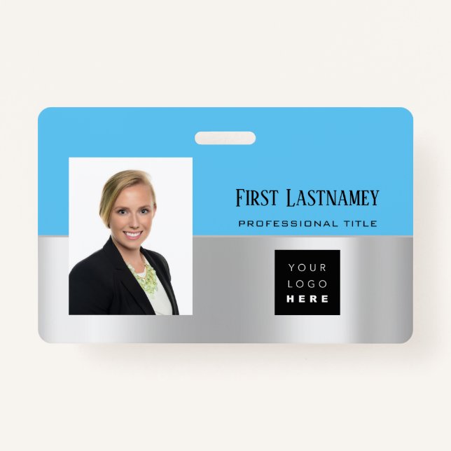 Crachá Nome do logotipo Código de barras do funcionário S (Frente)