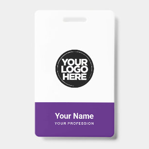 Crachá Nome do logotipo da empresa púrpura personalizado