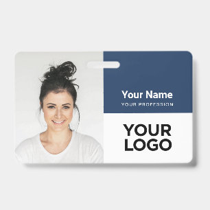 Crachá Nome do logotipo de foto de funcionário corporativ
