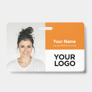 Crachá Nome do logotipo de foto de funcionário corporativ