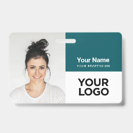 Crachá Nome do logotipo de foto de funcionário corporativ