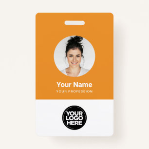 Crachá Nome do logotipo de foto redonda para funcionários