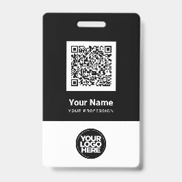 Crachá Nome do logotipo do código do Bar Qr para funcioná