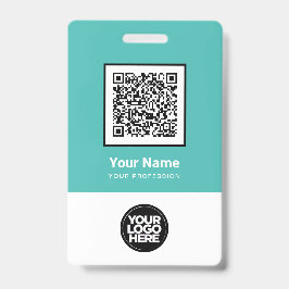 Crachá Nome do logotipo do código do Bar Qr para funcioná