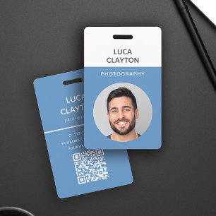 Crachá Nome do logotipo do código QR profissional de foto