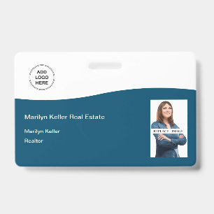 Crachá Nome do modelo de logotipo de imobiliária foto rea
