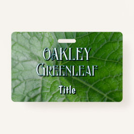 Crachá Nome e imagem personalizados de detalhes de folha
