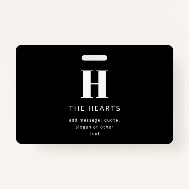 Crachá Nome e Mensagem do Monograma Moderno Editável | Pr (Frente)