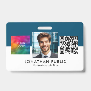 Crachá Nome e Título Logotipo QR Código do Funcionário Ca
