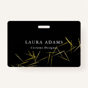 Crachá Nome elegante dourado do desenhador de moda   das