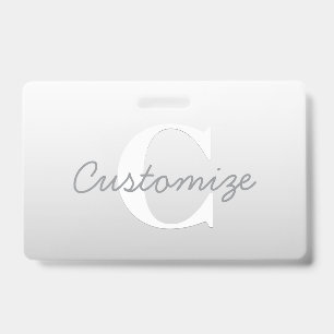 Crachá Nome em Cursivo ou outro Texto c/ Monograma Grad