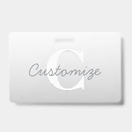 Crachá Nome em Cursivo ou outro Texto c/ Monograma | Grad