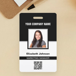 Crachá Nome Foto Logotipo Código QR Cartão de Identificaç