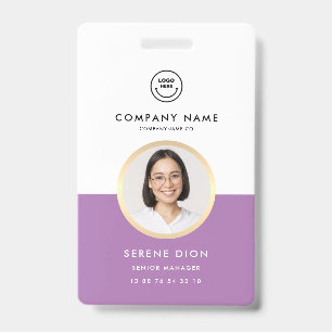 Crachá Nome Personalizado de ID de Funcionário Moderno ID