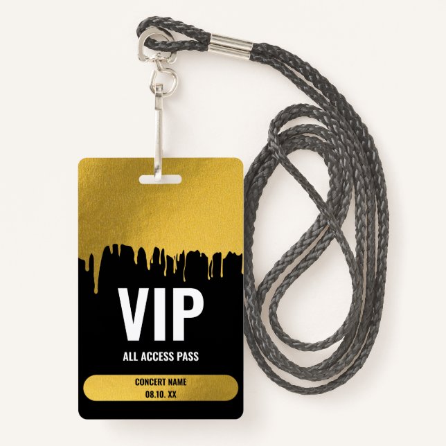 Crachá Nome Personalizado de Todo o Acesso VIP do Festiva (Frente com cordão)