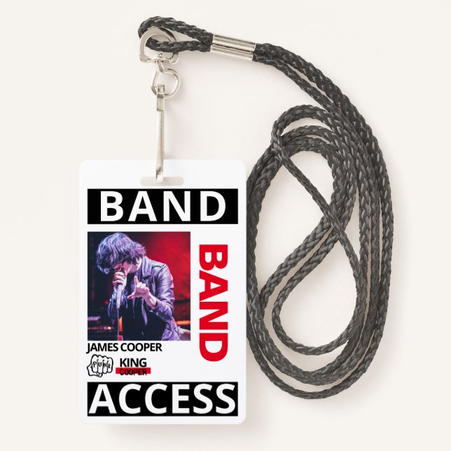 Crachá Nome personalizado do logotipo do Impressão modern (Frente com cordão)